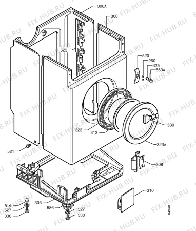 Взрыв-схема стиральной машины Zanussi WDS872V - Схема узла Cabinet + armatures